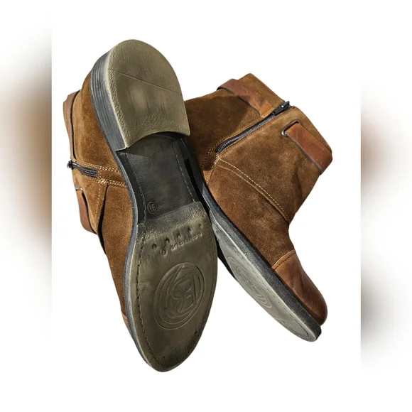 Boutique9 Women's Suede/Leather Belted Booties. Size 9,5. Color Brown. - Picture 5 of 6